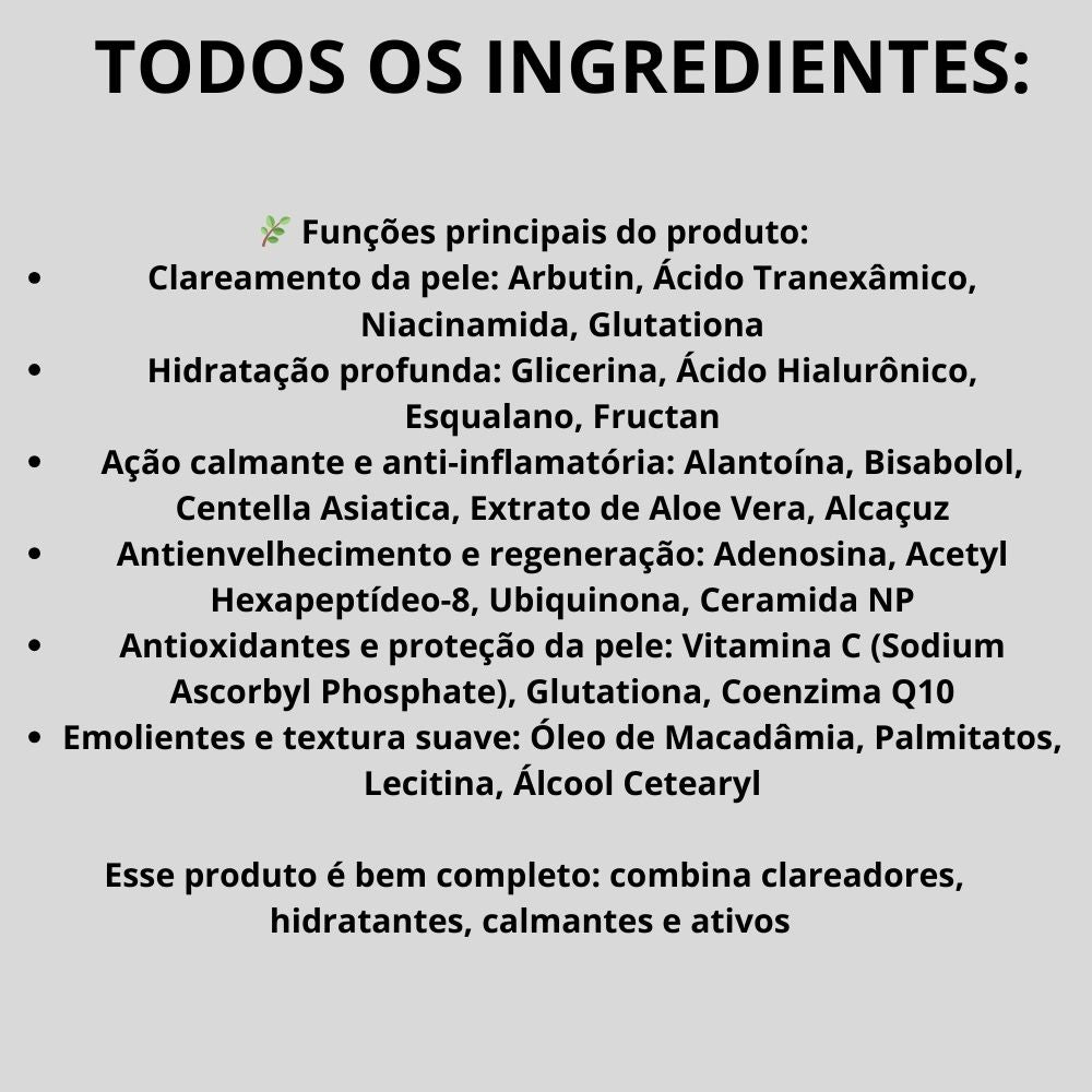 LUMIGLOW - CREME FACIAL COM ARBUTINA